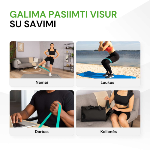 Elastīgo pretestības lentu komplekts TUNTURI Mini Resistance Band Set, 4 gab.
