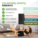 Elastīgo pretestības lentu komplekts TUNTURI Mini Resistance Band Set, 5 gab.