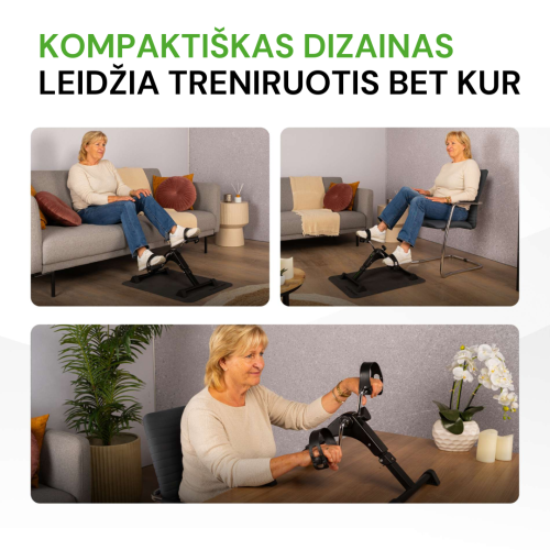 Velotrenažieris Tunturi Mini Bike Foldable, Black, Inc. Display