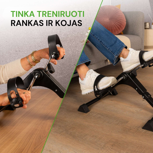 Velotrenažieris Tunturi Mini Bike Foldable, Black, Inc. Display