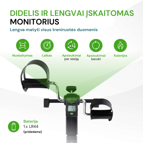 Velotrenažieris Tunturi Mini Bike Foldable, Black, Inc. Display