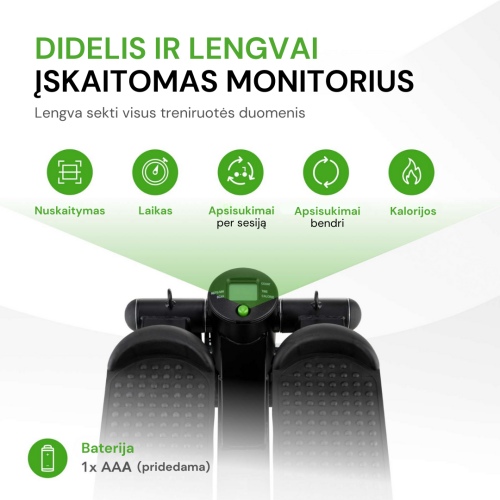 Steperis Tunturi Stepper, Black, Incl. Display