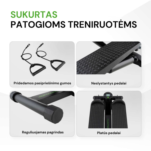 Steperis Tunturi Stepper, Black, Incl. Display