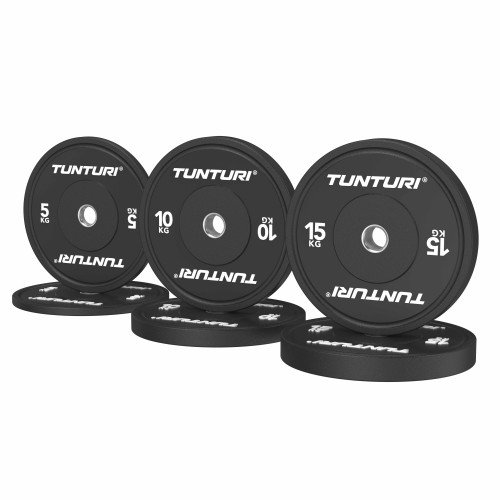 Svaru disku komplekts TUNTURI Platinum Bumper Plate Black, 60kg