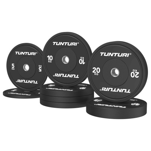 Svaru disku komplekts TUNTURI Platinum Bumper Plate Black, 90kg