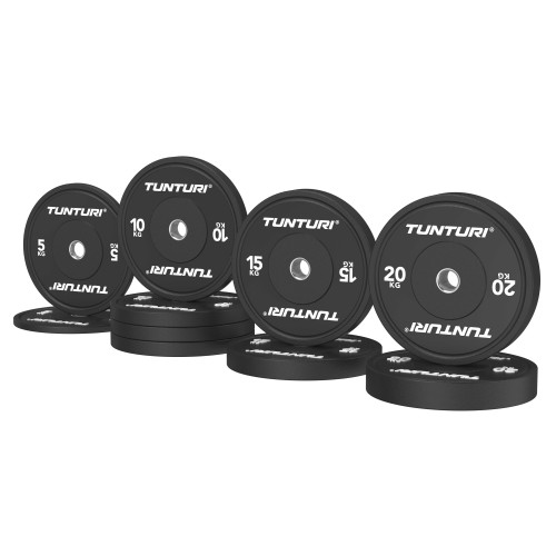 Svaru disku komplekts TUNTURI Platinum Bumper Plate Black, 120kg