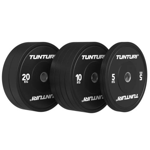 Svaru disku komplekts TUNTURI Platinum Bumper Plate Black, 90kg