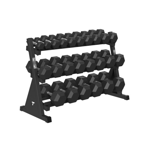 Statīvs hantelēm TUNTURI Platinum Hex Rubber Dumbbell Rack