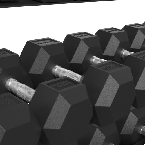 Statīvs hantelēm TUNTURI Platinum Hex Rubber Dumbbell Rack