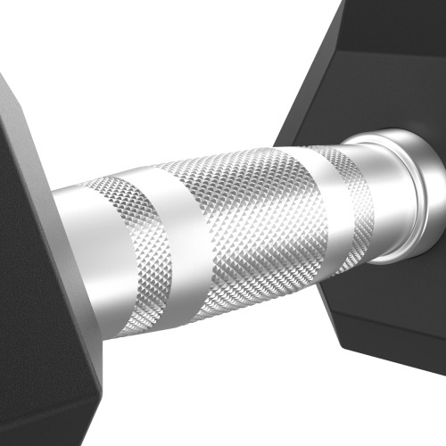 Hanteles TUNTURI Platinum Hex Rubber Dumbbell, 1-50kg