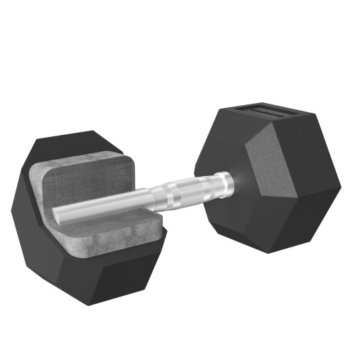 Hanteles TUNTURI Platinum Hex Rubber Dumbbell, 1-50kg