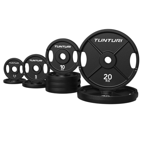 Olimpiskais čuguna disku komplekts TUNTURI Platinum 95 kg