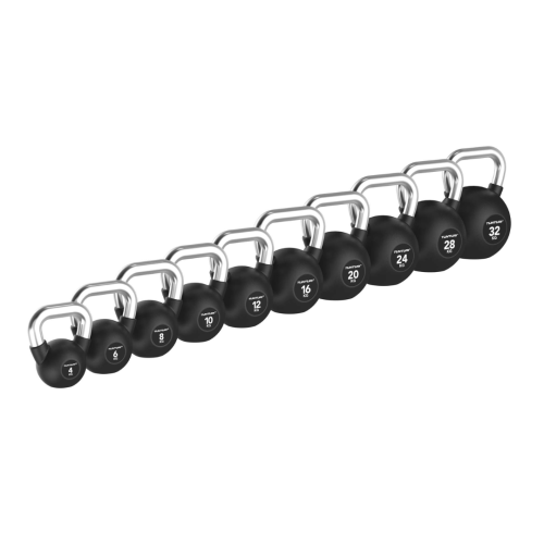 Gumijotas svaru bumbas Tunturi Platinum Rubber Kettlebell 4–32 kg