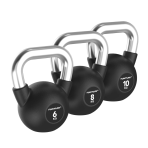 Gumijotu svara bumbu komplekts Tunturi Platinum Rubber Kettlebell 12–20 kg
