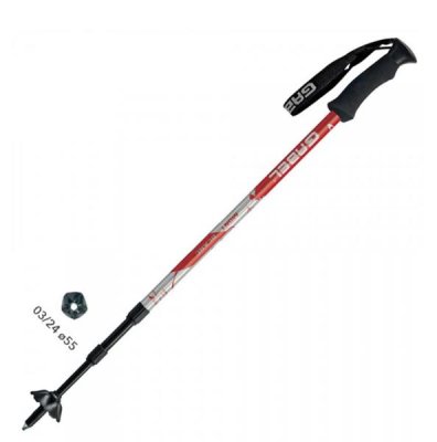 Gabel Mont Blanc Lite Teleskopiskie trekking nūjiņas, 64-143 cm, sarkanās
