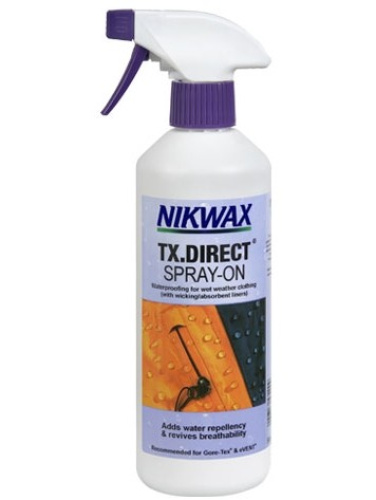 Nikwax Tx.Direct izsmidzināšanai, ūdensnecaurlaidīgs līdzeklis.