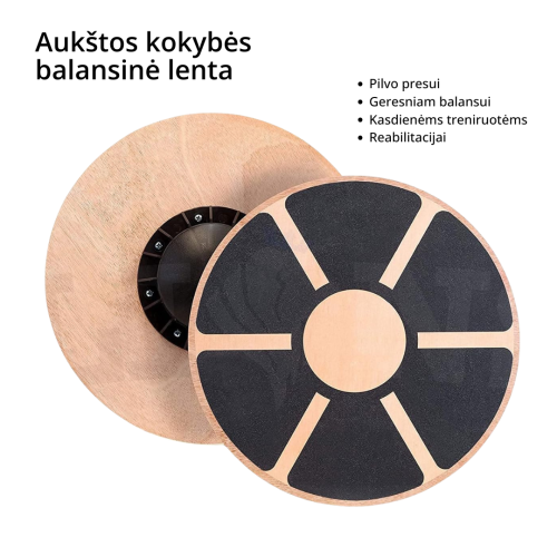 Koka līdzsvara platforma Sportbay Anti Slip Wooden Balance Board