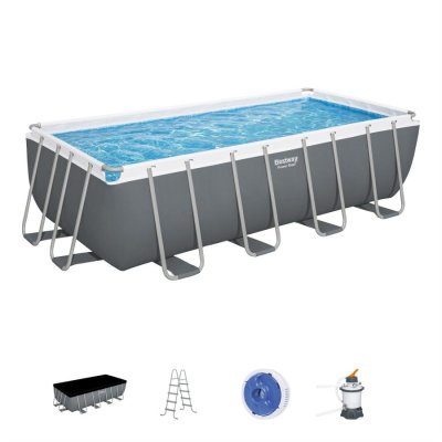 Rāmja baseins Bestway Power Steel 488×244×122 cm ar kasetes filtrēšanas sūkni un piederumiem (56671)