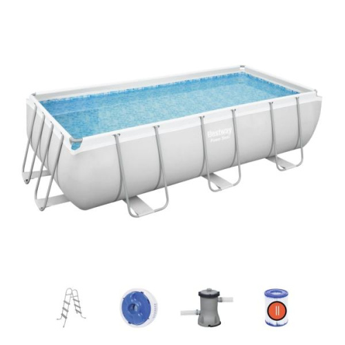 Karkasa baseins Bestway Power Steel 404×201×100 cm ar kasetnes filtra sūkni un piederumiem (56441)