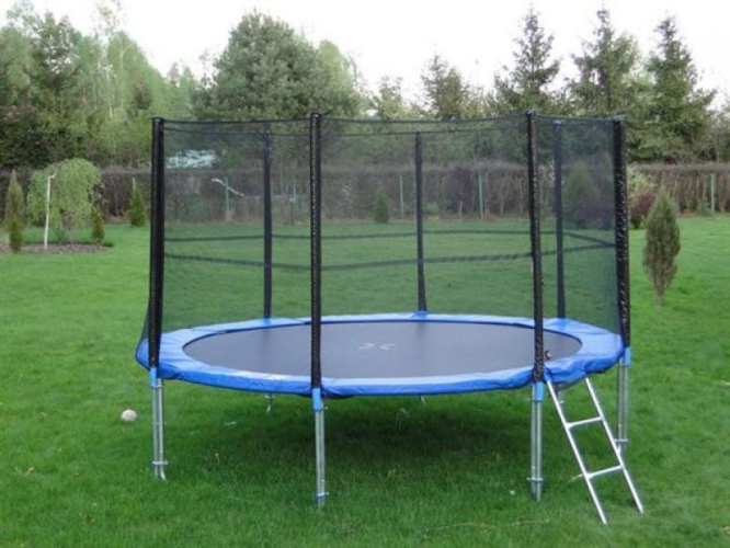 Trampolīns 427 cm ar drošības tīklu un kāpnītēm, 14 pēdas (4,27 m)