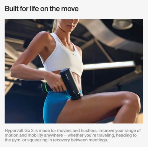 Hyperice Hypervolt Go 3 masāžas pistole, melns