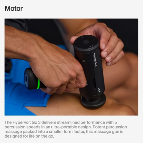 Hyperice Hypervolt Go 3 masāžas pistole, melns