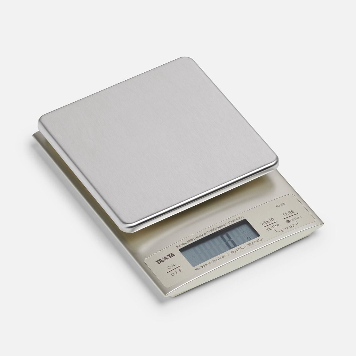 Digitālie virtuves/pārtikas svari TANITA KD-321 Kitchen Scale Fluid Conversion, sudraba krāsā