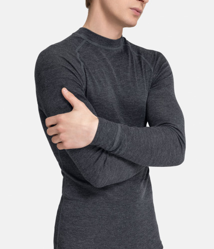 Vīriešu krekls THERMOWAVE Merino Warm Active, tumši pelēks